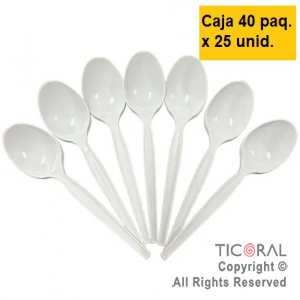 CUCHARA SOPERA KV BLANCA 40 X 25 UNIDADES